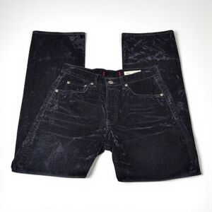 Zara Woman Mid Rise Relaxed Blue Velvet Effect 5 Pocket Style Jeans Size 4